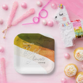 Rustige Forest Green Gold Cream Streams op maat Papieren Bordje (Feest)