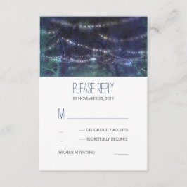 Rustige Forest String Lights Wedding RSVP-kaarten RSVP Kaartje