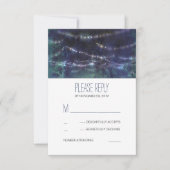 Rustige Forest String Lights Wedding RSVP-kaarten RSVP Kaartje (Voorkant)