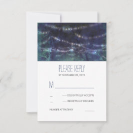 Rustige Forest String Lights Wedding RSVP-kaarten RSVP Kaartje