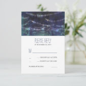 Rustige Forest String Lights Wedding RSVP-kaarten RSVP Kaartje (Staand voorkant)