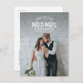 Rustige foto bedankt trouwaankondiging aankondigingskaart (Voorkant / Achterkant)