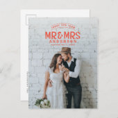 Rustige foto bedankt trouwaankondiging aankondigingskaart (Voorkant / Achterkant)