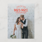 Rustige foto bedankt trouwaankondiging aankondigingskaart (Voorkant)