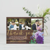 Rustige FOTO Bedankt voor je kaarten Blauwe Bloeme (Staand voorkant)