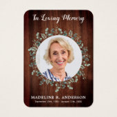 Rustige foto Eucalyptus Silk Memorial Prayer Kaart (Voorkant)