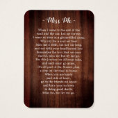 Rustige foto Eucalyptus Silk Memorial Prayer Kaart (Achterkant)