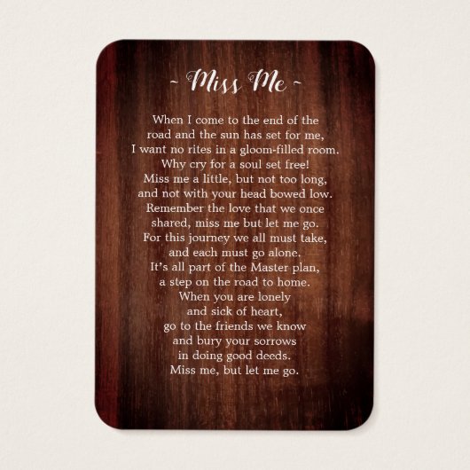 Rustige foto Eucalyptus Silk Memorial Prayer Kaart (Achterkant)