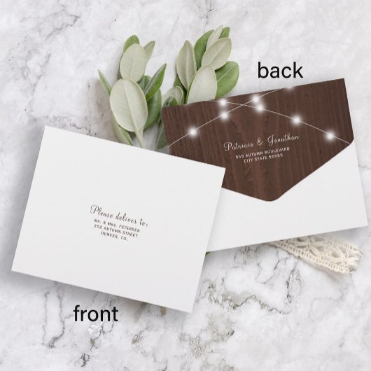 Rustige foto-houtskaartjes rsvp bruiloft all in one uitnodiging