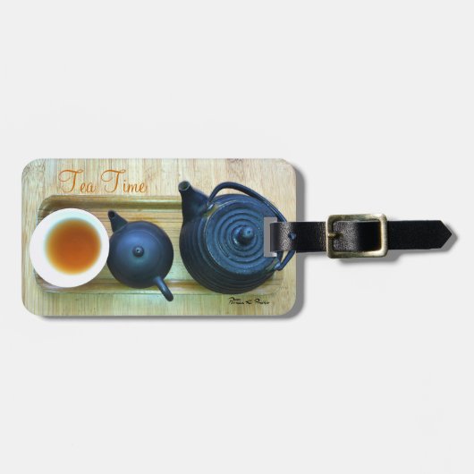 Rustige foto-verplaatsing van theezetkamer bagagelabel (Voorkant horizontaal)