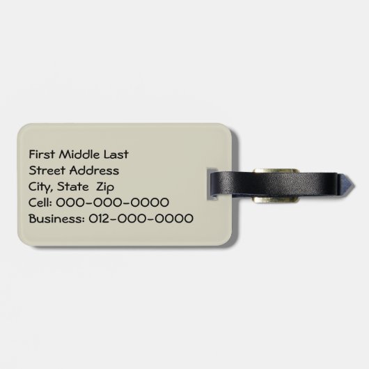 Rustige foto-verplaatsing van theezetkamer bagagelabel (Achterkant horizontaal)