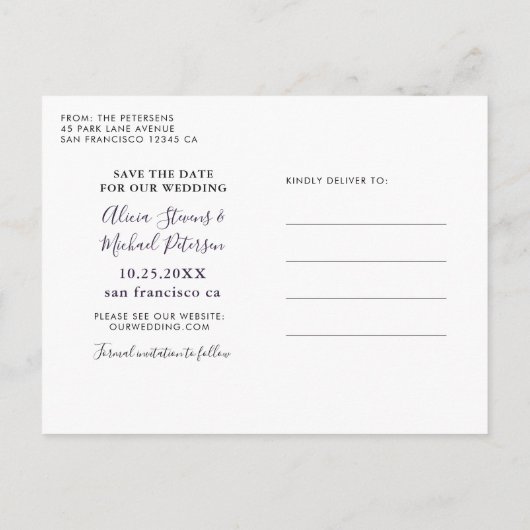 Rustige fotobruiloft met zonnebloem, met uitzonder aankondigingskaart (Achterkant)