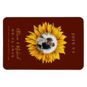 Rustige fotobruiloft met zonnebloem, met uitzonder magneet (Horizontaal)