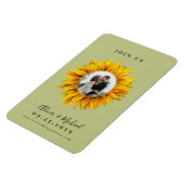 Rustige fotobruiloft met zonnebloem, met uitzonder magneet (Linkerzijde)