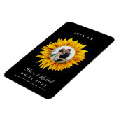 Rustige fotobruiloft met zonnebloem, met uitzonder magneet (Linkerzijde)