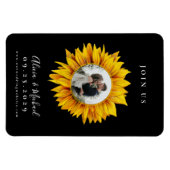 Rustige fotobruiloft met zonnebloem, met uitzonder magneet (Horizontaal)