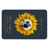 Rustige fotobruiloft met zonnebloem, met uitzonder magneet (Horizontaal)