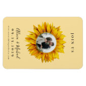 Rustige fotobruiloft met zonnebloem, met uitzonder magneet (Horizontaal)