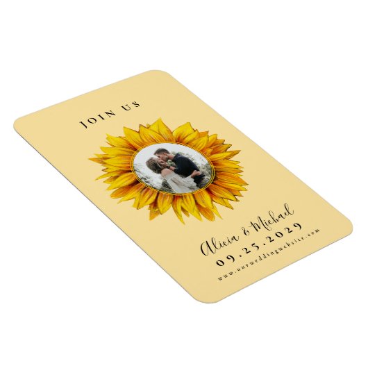 Rustige fotobruiloft met zonnebloem, met uitzonder magneet (Rechterzijde)