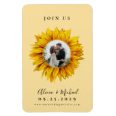 Rustige fotobruiloft met zonnebloem, met uitzonder magneet (Verticaal)