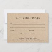 Rustige fotocollage-fotografie-cadeaubon (Achterkant)