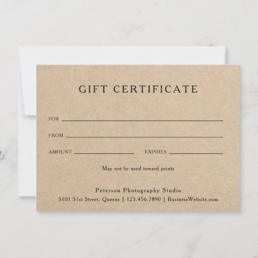 Rustige fotocollage-fotografie-cadeaubon (Achterkant)