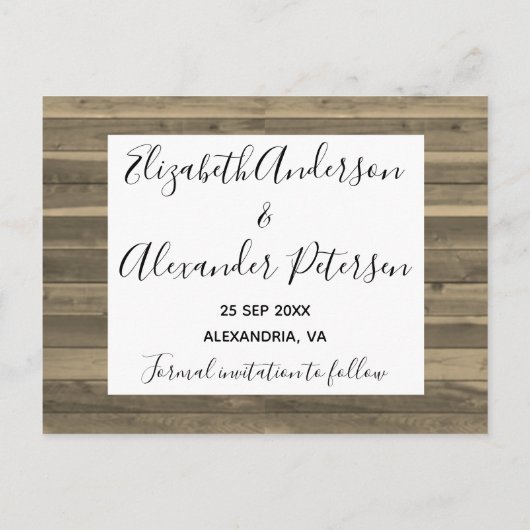 Rustige fotocollage slaat de datum op briefkaart (Achterkant)