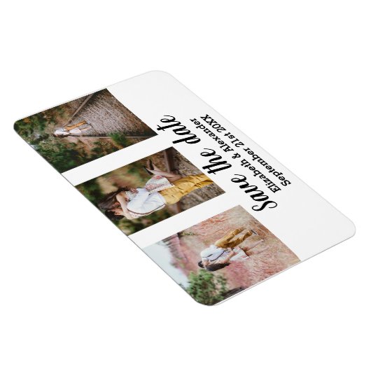 Rustige fotocollage slaat de datum op magneet (Rechterzijde)