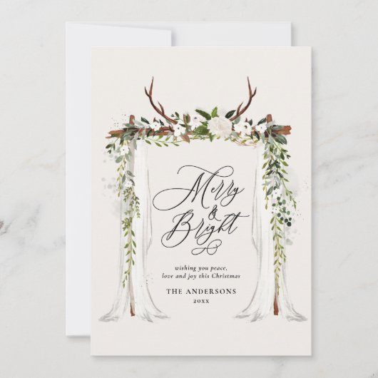 Rustige fotogeniek en felle christelijke christsma save the date (Voorkant)