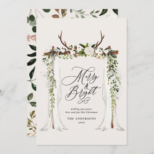 Rustige fotogeniek en felle christelijke christsma save the date (Voorkant / Achterkant)