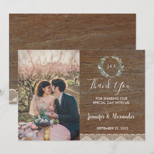 Rustige foto's bruiloft met foto's (Voorkant / Achterkant)