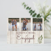 Rustige foto's Eenvoudig hout Modern Verloving Save The Date (Staand voorkant)