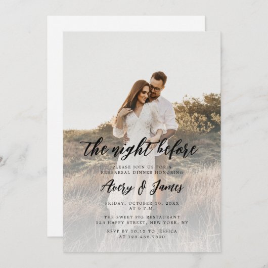 Rustige foto's 's nachts voor het repetitief eten kaart (Voorkant / Achterkant)