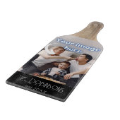 Rustige Fotosjabloon Gepersonaliseerde kalligrafie Snijplank (Hoek)