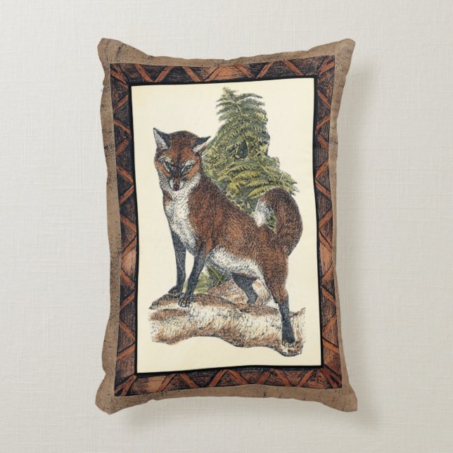 Rustige Fox die op een boomstam steekt Accent Kussen (Voorkant(Verticaal))