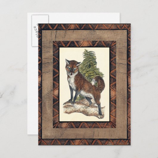 Rustige Fox die op een boomstam steekt Briefkaart (Voorkant / Achterkant)