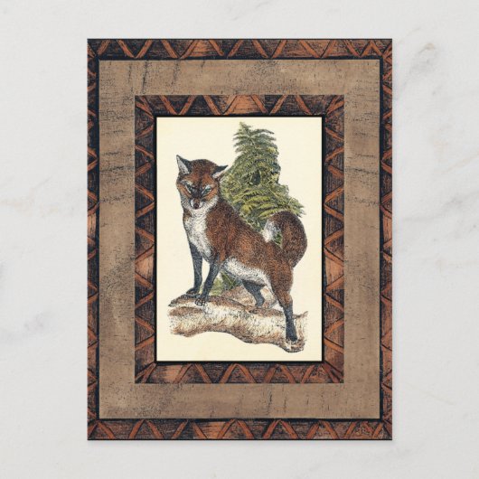 Rustige Fox die op een boomstam steekt Briefkaart (Voorkant)