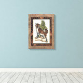 Rustige Fox die op een boomstam steekt Canvas Afdruk (Insitu (Houten vloer))