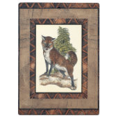 Rustige Fox die op een boomstam steekt Klembord (Achterkant)