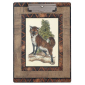 Rustige Fox die op een boomstam steekt Klembord (Voorkant)