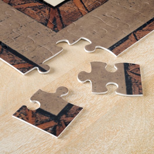 Rustige Fox die op een boomstam steekt Legpuzzel (Zijkant)