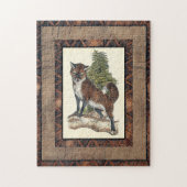 Rustige Fox die op een boomstam steekt Legpuzzel (Verticaal)