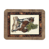 Rustige Fox die op een boomstam steekt Magneet (Horizontaal)