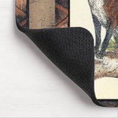 Rustige Fox die op een boomstam steekt Muismat (Hoek)