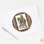 Rustige Fox die op een boomstam steekt Ronde Sticker (Envelop)