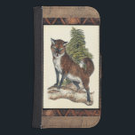 Rustige Fox die op een boomstam steekt Galaxy S4 Portefeuille Hoesje<br><div class="desc">Deze bijtende tekst illustreert een vos voor een pijnboom. De kleuren bevinden zich in het zachte pastelbereik en de vormgeving van het afbeelding heeft traditionele motieven in de bruine gama. Dit design zou een perfecte aanvulling zijn op je landhuis decoratie.</div>