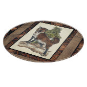 Rustige Fox die op een boomstam steekt Snijplank (Hoek)