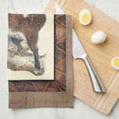 Rustige Fox die op een boomstam steekt Theedoek (Quarter Fold)