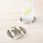 Rustige Fox die op een boomstam steekt Zandsteen Onderzetter (Zijkant)