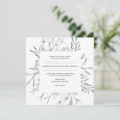 Rustige franse botanica Wedding Invitation Kaart (Staand voorkant)